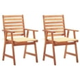 thumbnail image 1 of vidaXL Patio Dining Chairs Outdoor Patio Chair with Cushions Solid Wood Acacia, 1 of 9