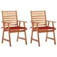 thumbnail image 1 of vidaXL Patio Dining Chairs Outdoor Patio Chair with Cushions Solid Wood Acacia, 1 of 35