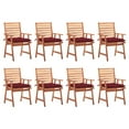 thumbnail image 1 of vidaXL Patio Dining Chairs Outdoor Patio Chair with Cushions Solid Wood Acacia, 1 of 6