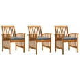 thumbnail image 1 of vidaXL Patio Dining Chairs Outdoor Patio Chair with Cushions Solid Wood Acacia, 1 of 8