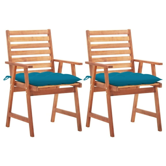 vidaXL Patio Dining Chairs Outdoor Patio Chair with Cushions Solid Wood Acacia