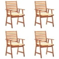 thumbnail image 1 of vidaXL Patio Dining Chairs Outdoor Patio Chair with Cushions Solid Wood Acacia, 1 of 6