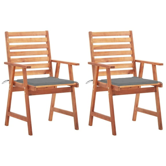 vidaXL Patio Dining Chairs Outdoor Patio Chair with Cushions Solid Wood Acacia