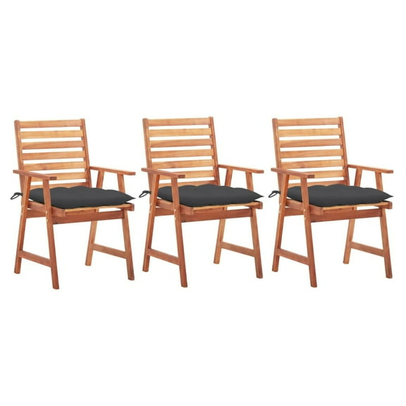 vidaXL Patio Dining Chairs Outdoor Patio Chair with Cushions Solid Wood Acacia