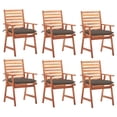 thumbnail image 1 of vidaXL Patio Dining Chairs Outdoor Patio Chair with Cushions Solid Wood Acacia, 1 of 5