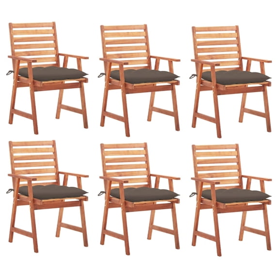 vidaXL Patio Dining Chairs Outdoor Patio Chair with Cushions Solid Wood Acacia