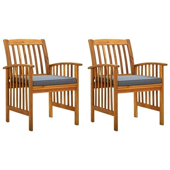 vidaXL Patio Dining Chairs Outdoor Patio Chair with Cushions Solid Wood Acacia