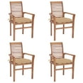 thumbnail image 1 of vidaXL Patio Dining Chairs Wooden Accent Chair with Cushions Solid Wood Teak, 1 of 11