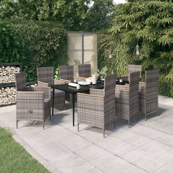 vidaXL Patio Dining Set 3/5/7 Piece Multi Colors 31.5"/55.1" Table Length