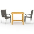 thumbnail image 1 of vidaXL Patio Dining Set 3 Piece Dining Table and Chairs Patio Conversation Set, 1 of 24