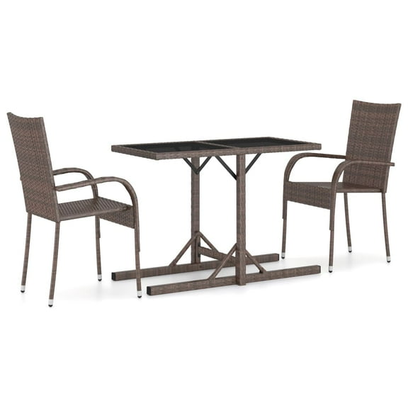 vidaXL Patio Dining Set 3 Piece Dining Table and Chairs Patio Conversation Set