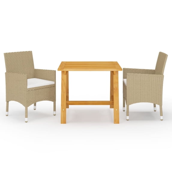 vidaXL Patio Dining Set 3 Piece Dining Table and Chairs Patio Conversation Set