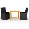 thumbnail image 1 of vidaXL Patio Dining Set 3 Piece Dining Table and Chairs Patio Conversation Set, 1 of 18