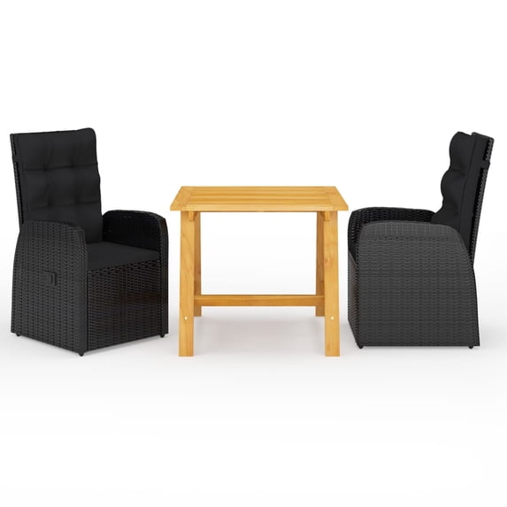 vidaXL Patio Dining Set 3 Piece Dining Table and Chairs Patio Conversation Set