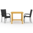 thumbnail image 1 of vidaXL Patio Dining Set 3 Piece Dining Table and Chairs Patio Conversation Set, 1 of 24