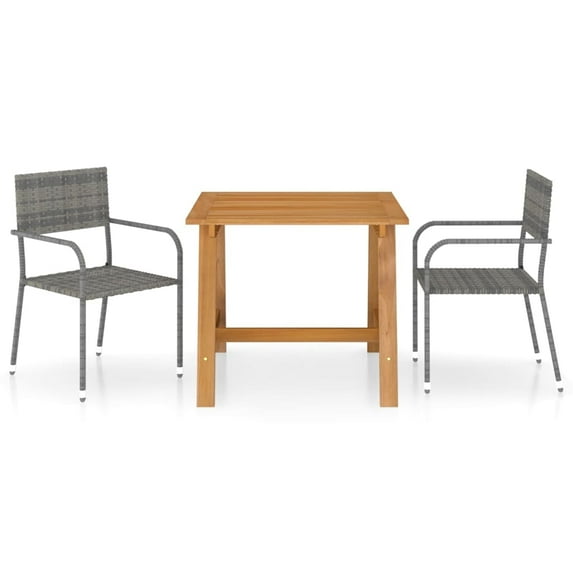 vidaXL Patio Dining Set 3 Piece Dining Table and Chairs Patio Conversation Set