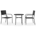 thumbnail image 1 of vidaXL Patio Dining Set 3 Piece Outdoor Furniture Set with Table Poly Rattan, 1 of 4