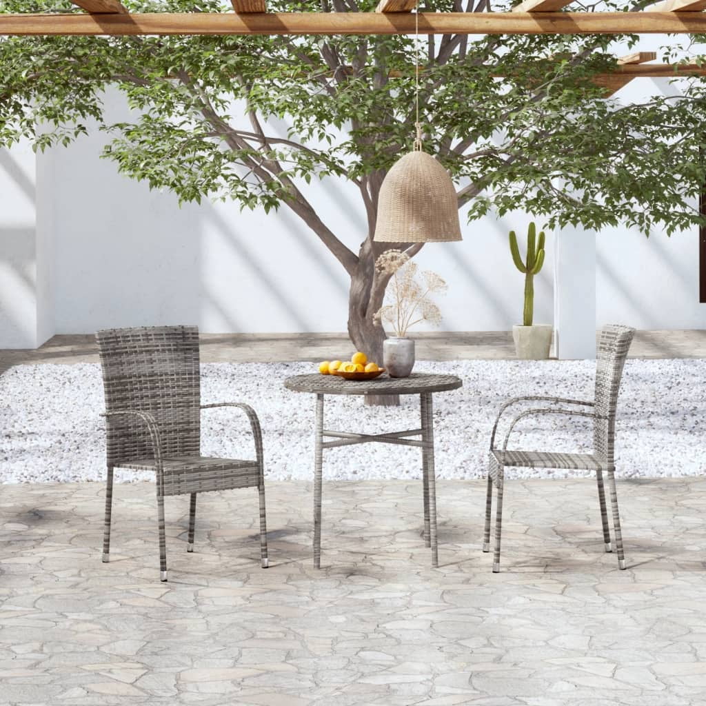Outdoor 3 Piece Wicker Chairs and Table Set main image 1