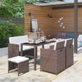 thumbnail image 1 of vidaXL Patio Dining Set 6 Piece Outdoor Dining Table and Chairs Poly Rattan, 1 of 9