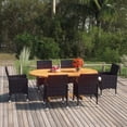 thumbnail image 1 of vidaXL Patio Dining Set 7 Piece Poly Rattan Outdoor Furniture Multi Colors, 1 of 12