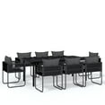 thumbnail image 1 of vidaXL Patio Dining Set Black Furniture 3/5/7 Piece 31.5"/55.1" Table Length, 1 of 45