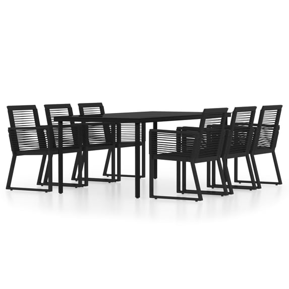 vidaXL Patio Dining Set Black Garden Outdoor Seating 3/5/7/9 Piece Multi Sizes