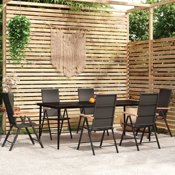 vidaXL Patio Dining Set Black Outdoor Furniture 3/5/7/9 Piece Multi Sizes