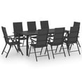 thumbnail image 1 of vidaXL Patio Dining Set Black Outdoor Garden Chair 3/5/7/9 Piece Multi Sizes, 1 of 5