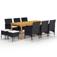 thumbnail image 1 of vidaXL Patio Dining Set Cushioned Bistro Set Table and Outdoor Seating 11 Piece, 1 of 12