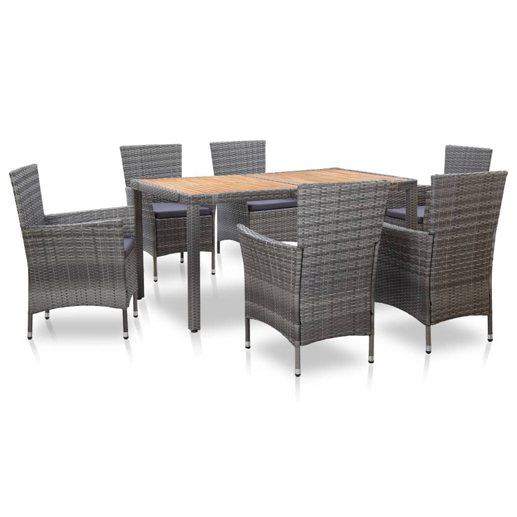 vidaXL Patio Dining Set Dining Table and Chairs Furniture Set Poly ...