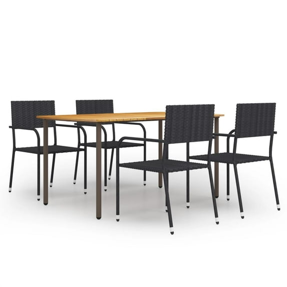 vidaXL Patio Dining Set Dining Table and Chairs Furniture Set Poly Rattan