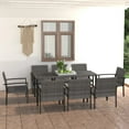 thumbnail image 1 of vidaXL Dining Set Grey Poly rattan Large Durable Dining Set, 1 of 6