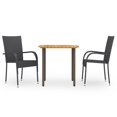 thumbnail image 1 of vidaXL Dining Set Black Solid Acacia wood Standard, 1 of 6