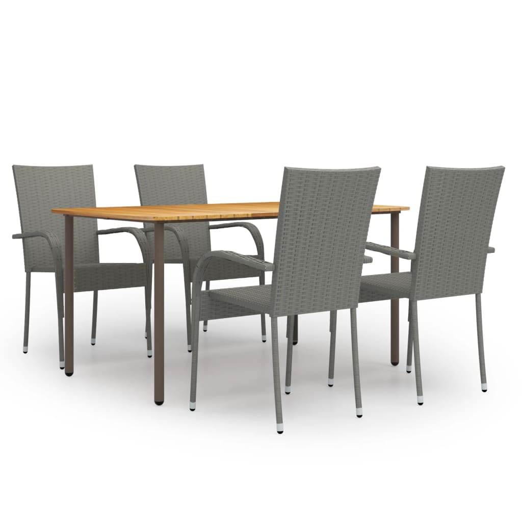 vidaXL Patio Dining Set Dining Table and Chairs Furniture Set Poly ...