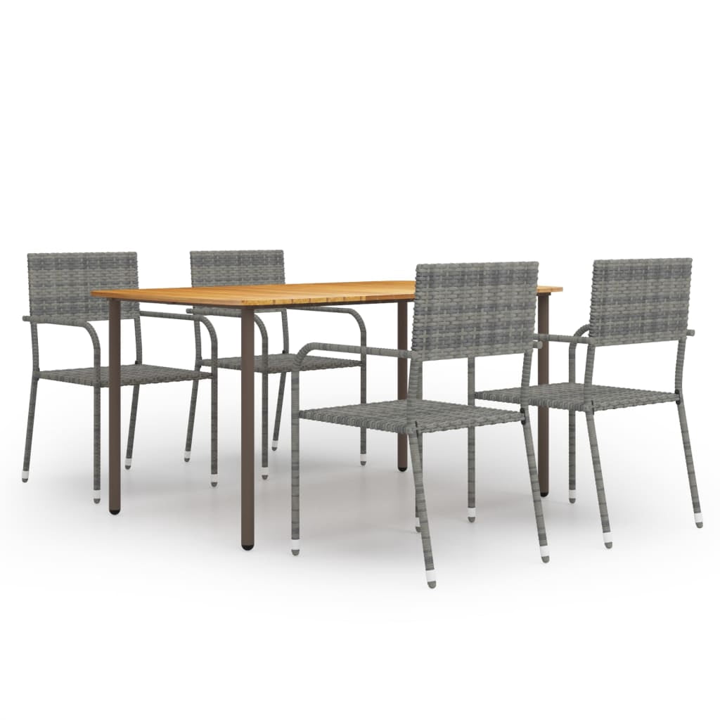 vidaXL Patio Dining Set Dining Table and Chairs Furniture Set Poly ...