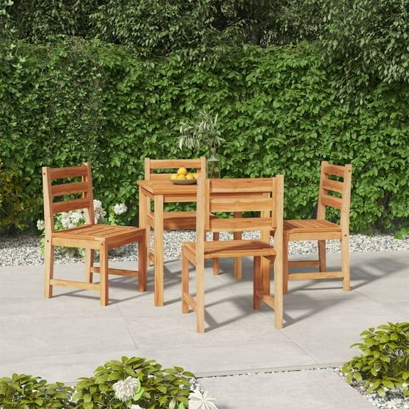 vidaXL Patio Dining Set Garden Outdoor Dining Table and Chairs Solid Teak Wood