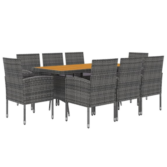 vidaXL Patio Dining Set Garden Outdoor Wicker Conversational Set PE Rattan