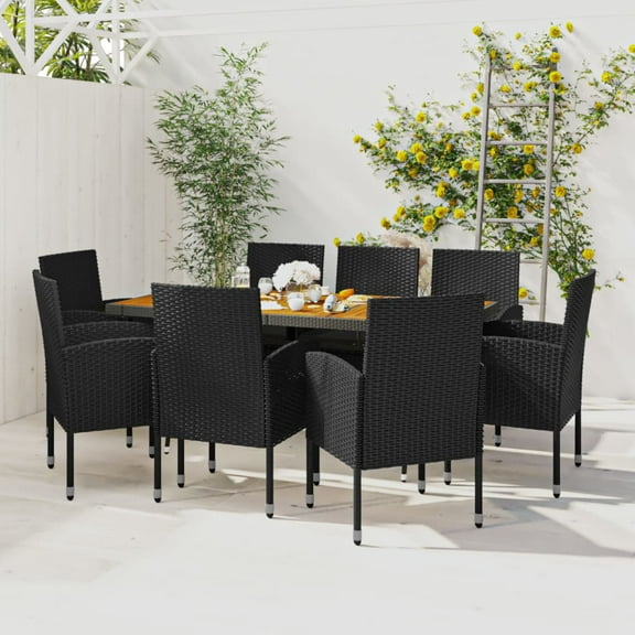 vidaXL Patio Dining Set Garden Outdoor Wicker Conversational Set PE Rattan