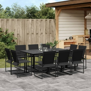 vidaXL Patio Dining Set Garden Table and Chairs Outdoor Furniture Textilene