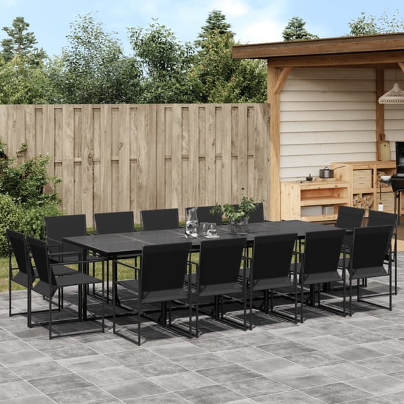 vidaXL Patio Dining Set Garden Table and Chairs Outdoor Furniture Textilene