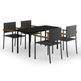thumbnail image 1 of vidaXL Patio Dining Set Outdoor Dining Set Garden Table and Chair Set Black, 1 of 61