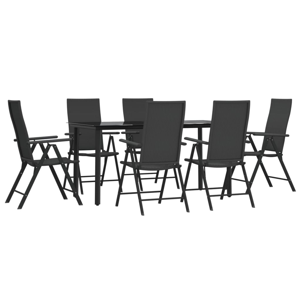 vidaXL Patio Dining Set Outdoor Dining Set Garden Table and Chair Set Black - image 1 of 45