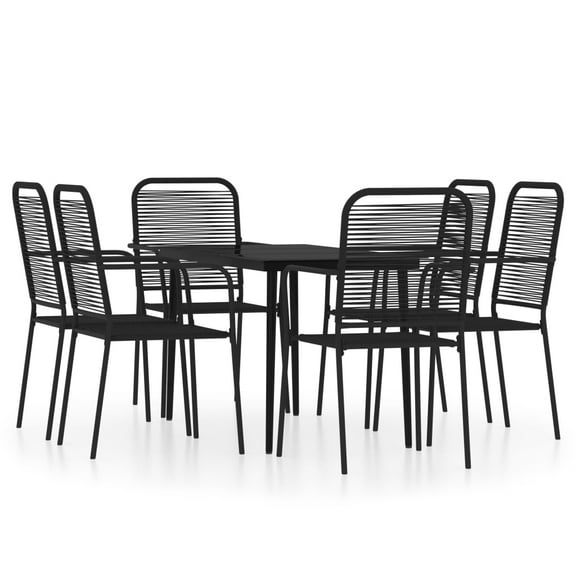 vidaXL Patio Dining Set Outdoor Dining Set Garden Table and Chair Set Black