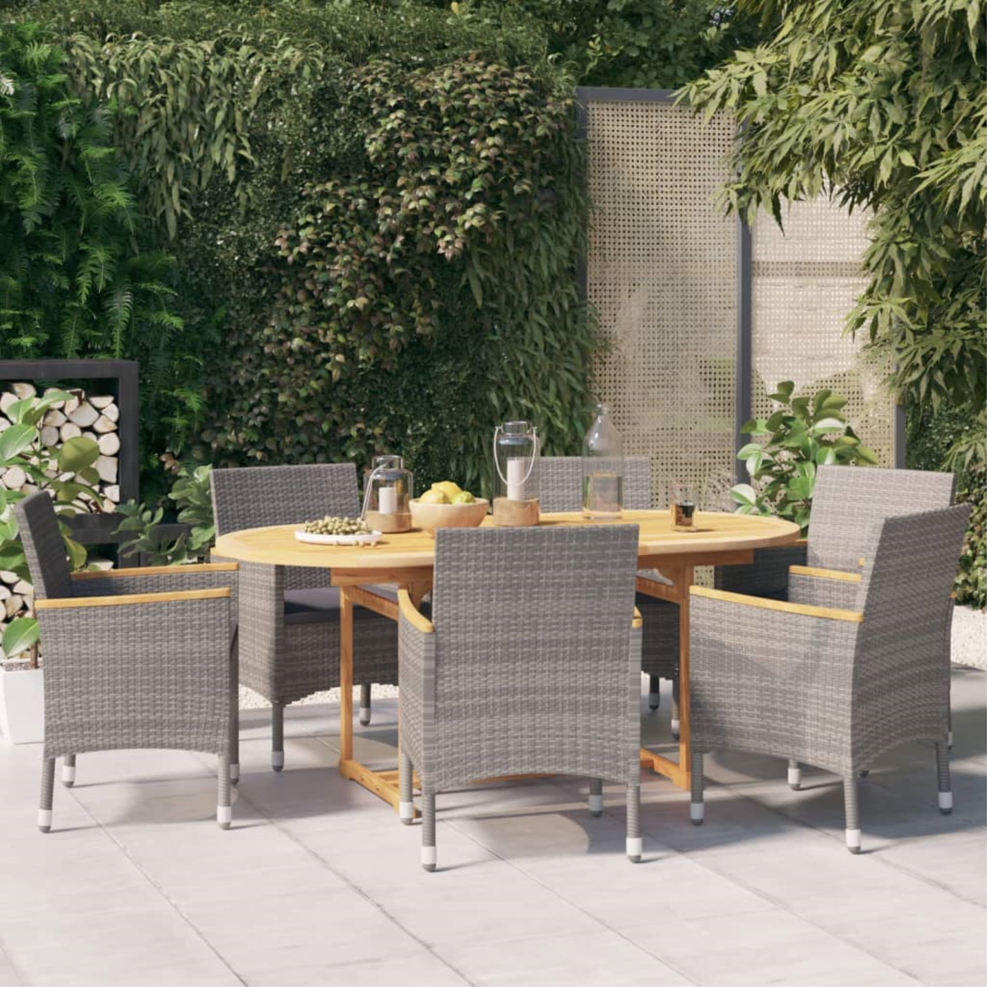 vidaXL Patio Dining Set Outdoor Dining Set Table and Chair Set for ...