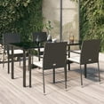 thumbnail image 1 of vidaXL Garden Dining Set Black, Cream White, 1 of 6