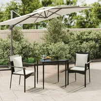 vidaXL Patio Dining Set Outdoor Rattan Wicker Table and Chair Set for Porch