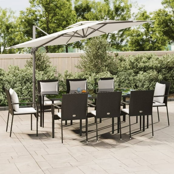 vidaXL Patio Dining Set Outdoor Rattan Wicker Table and Chair Set for Porch