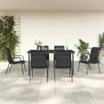 thumbnail image 1 of vidaXL Patio Dining Set Outdoor Table and Chair Black Steel and Textilene, 1 of 7