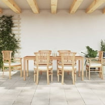 vidaXL Patio Dining Set Outdoor Table and Chair Furniture Solid Wood Teak