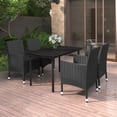 thumbnail image 1 of vidaXL Patio Dining Set Outdoor Table and Chair Set Poly Rattan and Glass, 1 of 6